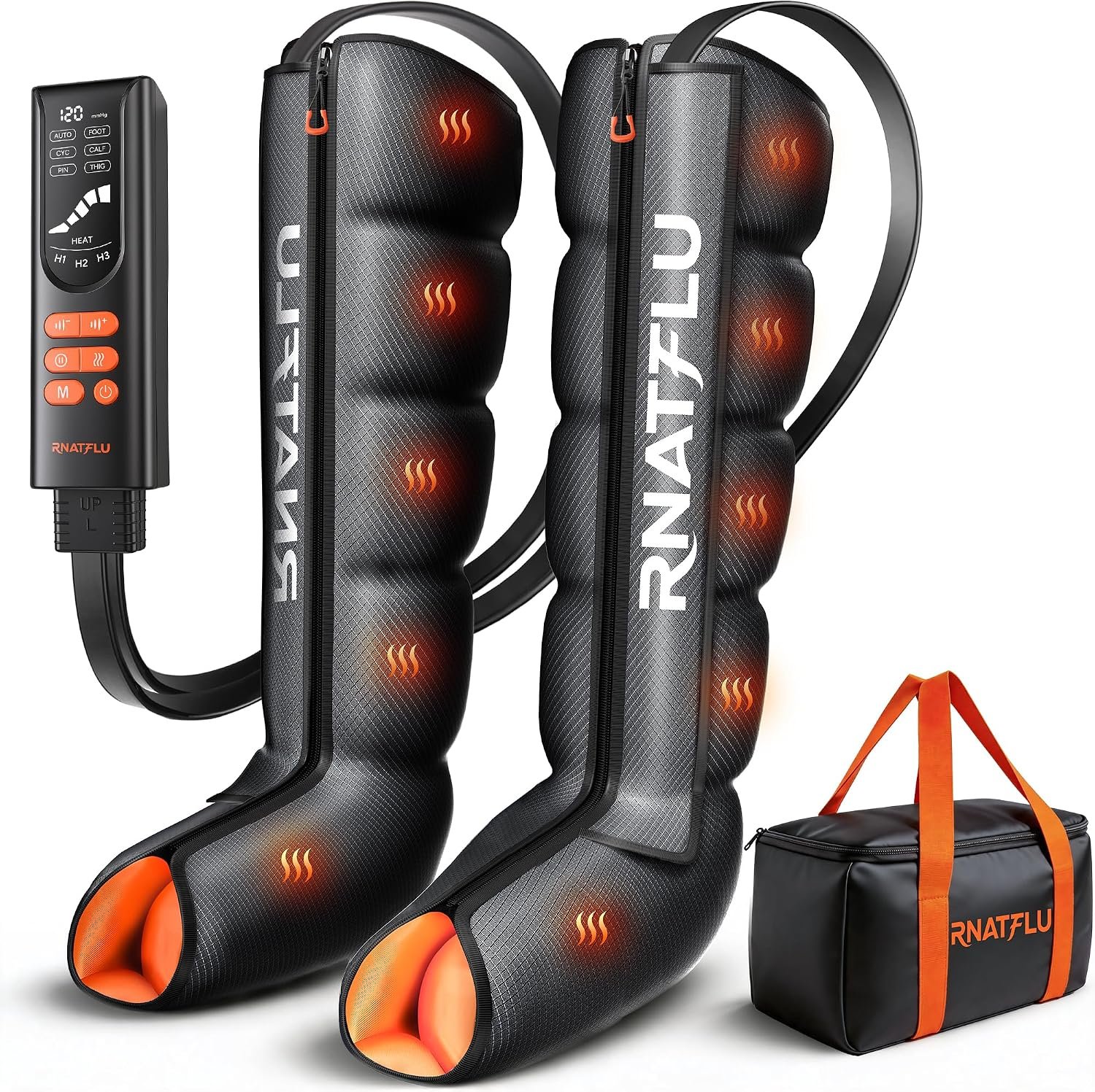 Air Compression Leg Massager with Heat for Circulation, Pain Relief