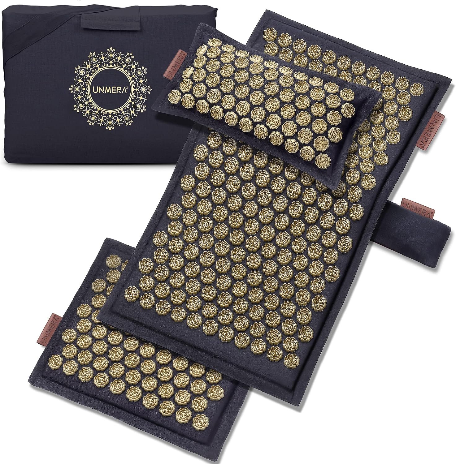 UNMERA Acupressure Mat and Pillow Set,Natural Linen & Coconut Fiber Filling