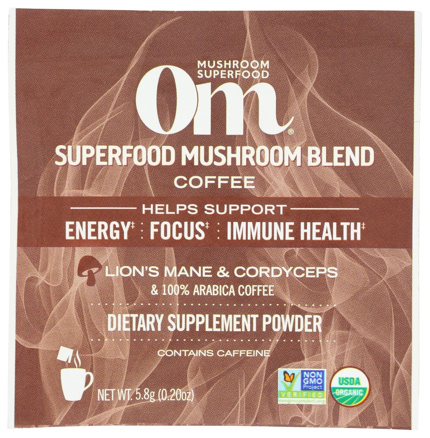 Om Mushroom Superfood Organic Mushroom Coffee Blend Drink Mix, 0.21 OZ